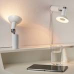 Paulmann Runa asztali lámpa, fehér/szürke