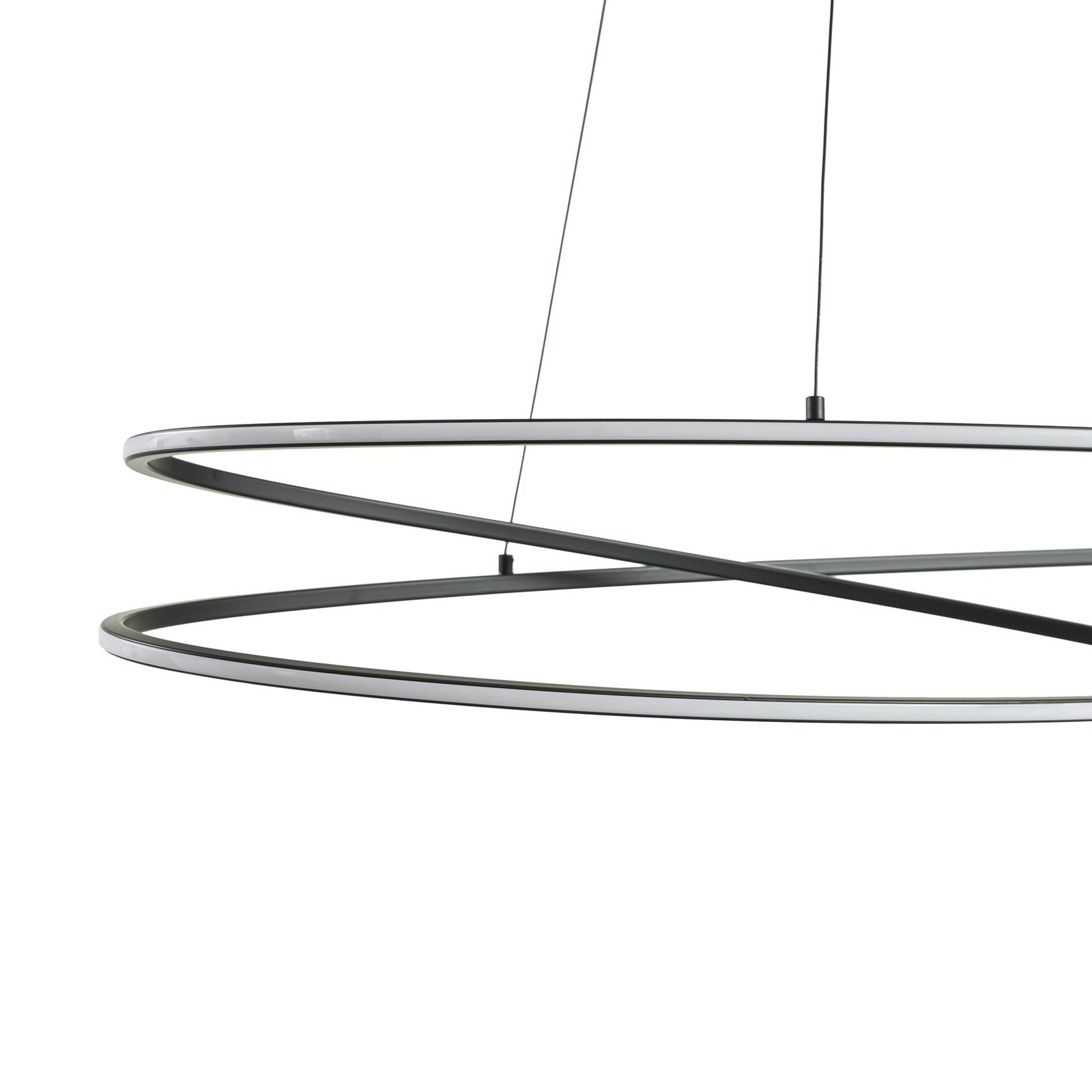 Gavril LED hanglamp, zwart, dimbaar, 100 cm - Lucande Gavril LED hanglamp, zwart, dimbaar, 100 cm - Lucande