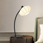 Bordlampe Radiant, sort/hvid, højde 48 cm, metal/stof