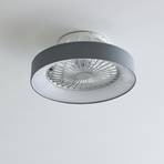 Lindby LED ventilador de techo Mace, gris, silencioso, CCT