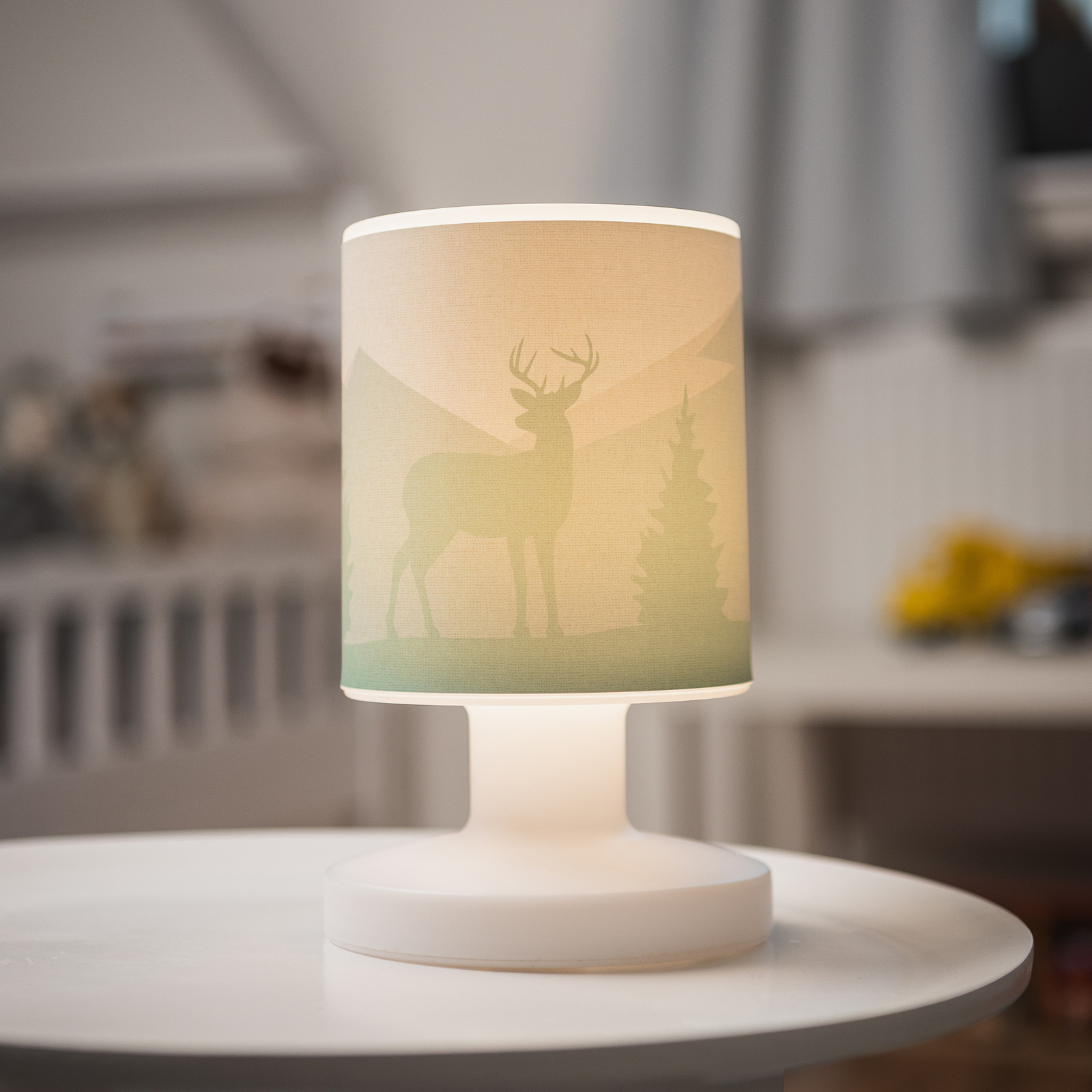 Scandi Wald LED oplaadbare tafellamp, groen, 21 cm, kunststof