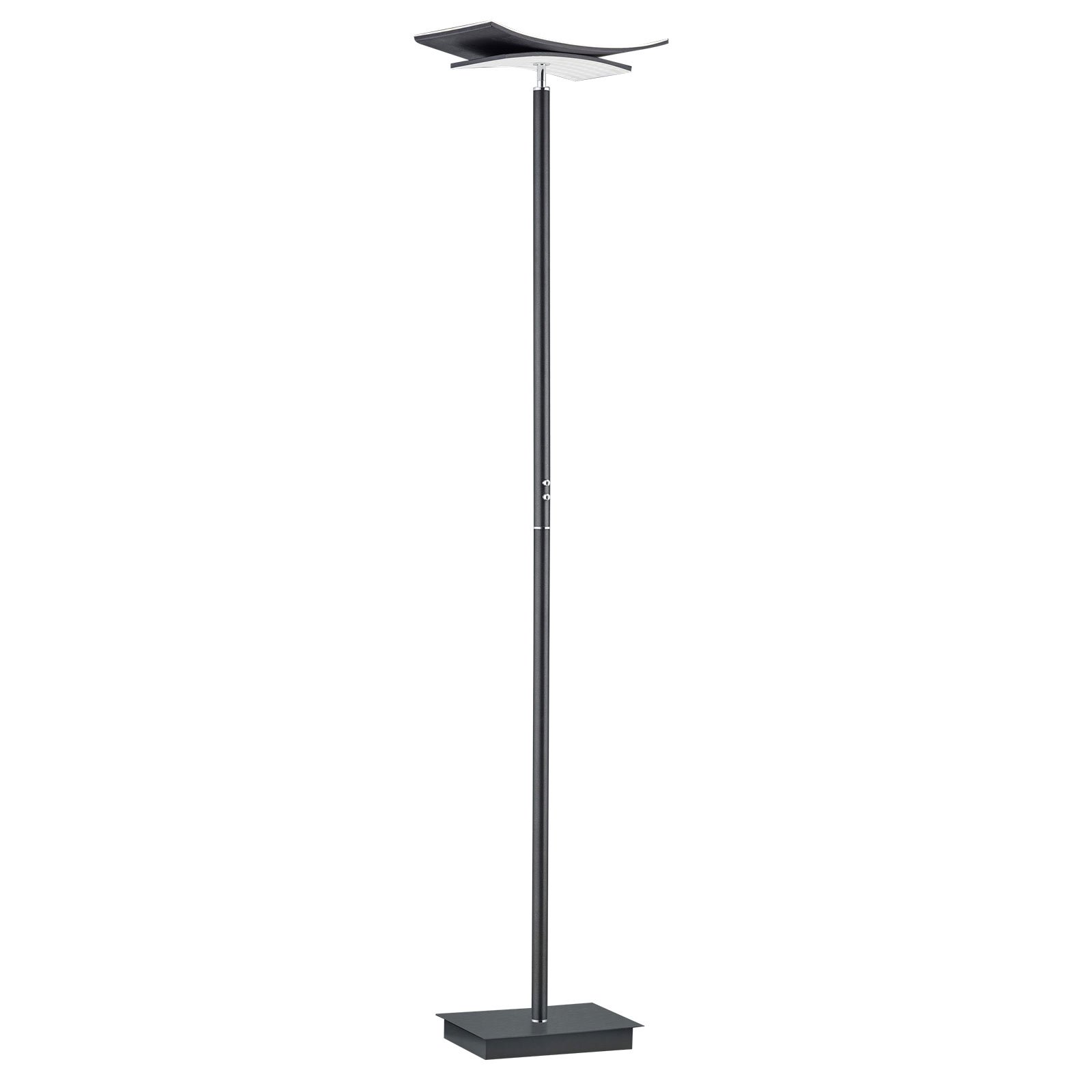 B-Leuchten Liberty LED floor lamp, anthracite, for Living / Dining Room, metal, 42 W, energy efficiency: A+, H: 182 cm