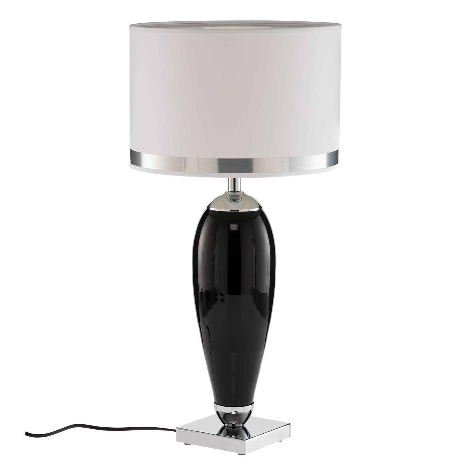 Lampe à poser Lund blanche et noire hauteur 60 cm