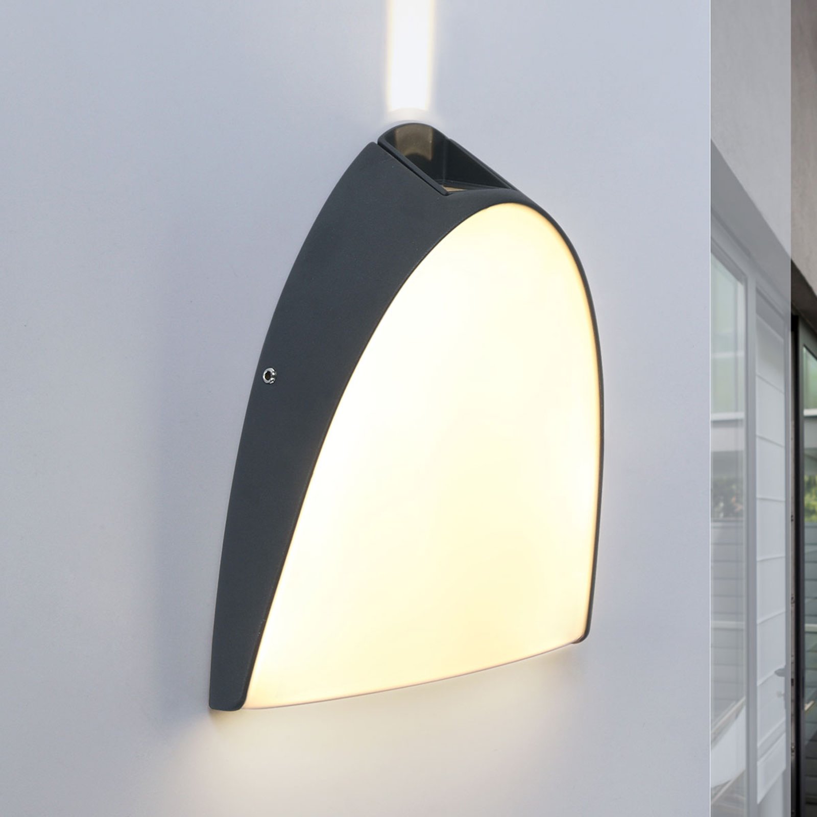 Eco-Light Apollo LED outdoor wall lamp, effect light at top, die-cast aluminium, plastic, 14 W, energy efficiency: A+, W: 18 cm, H: 21 cm