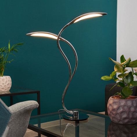 LED-Tischlampe Hampton, dimmbar, chrom, 2-flammig