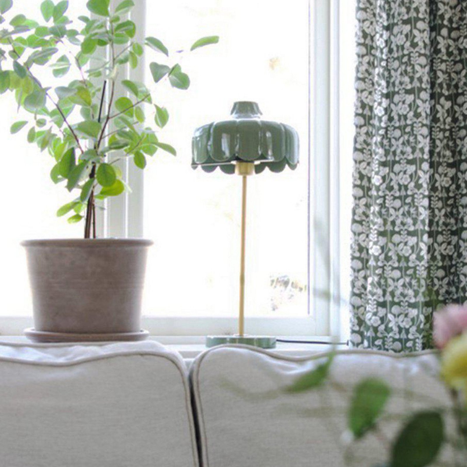 PR Home Lampă de masă Wells verde/auriu înălțime 50 cm - Camera de zi / sufragerie - verde auriu - Metal