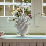 SELETTI Vase Love in Bloom, blanc, forme de cœur, porcelaine