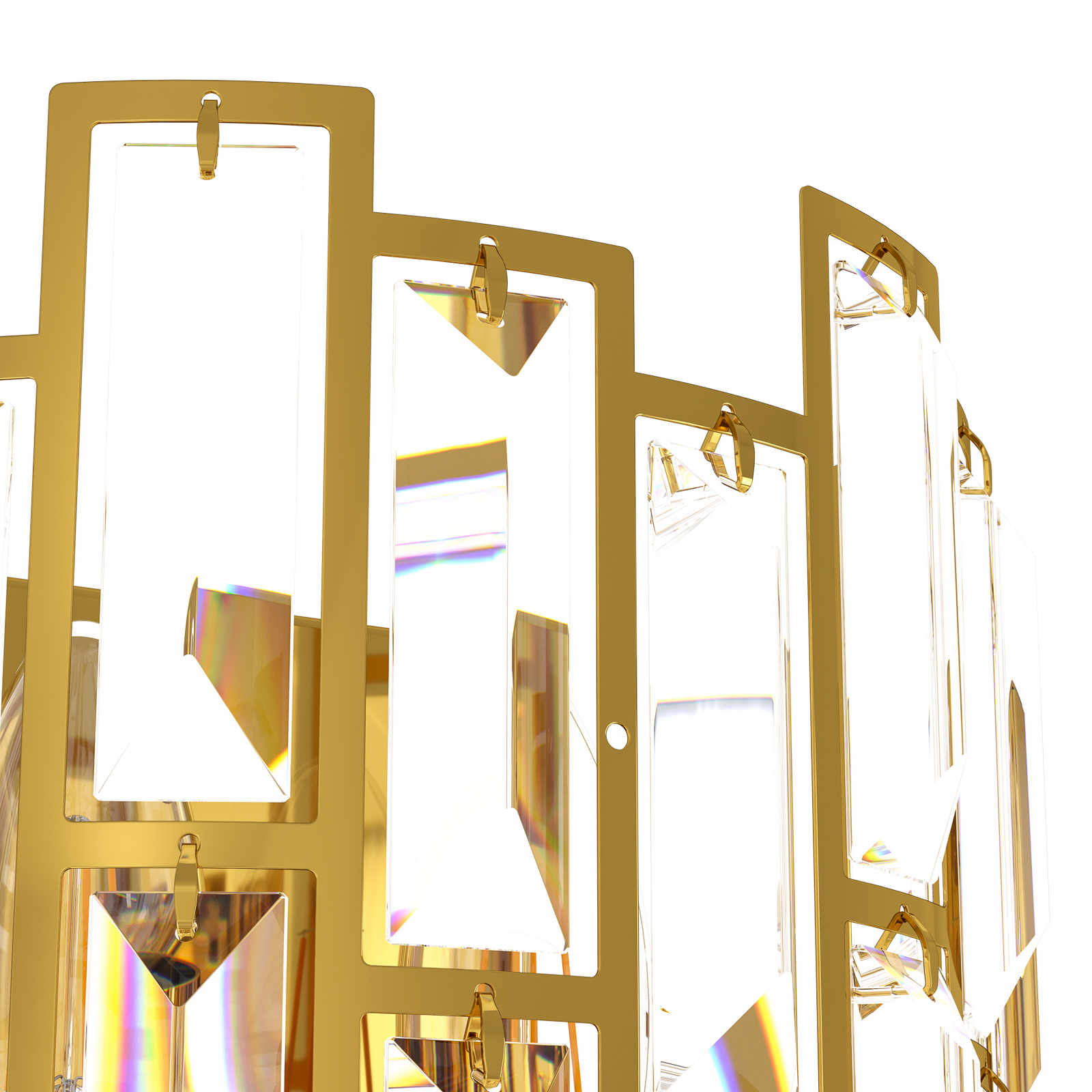 Stars of Light Calmeilles wall light, brass, 33 cm glass