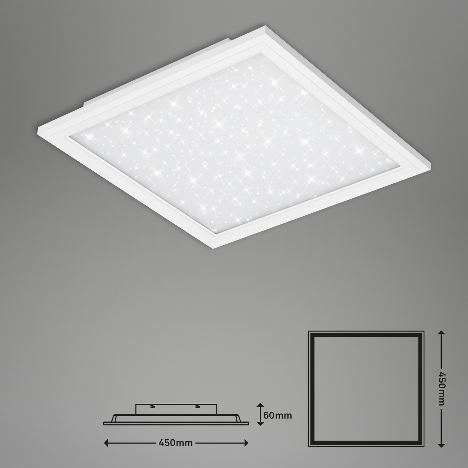 LED-panel Pallas, hvit, dimbar, CCT, 45x45cm