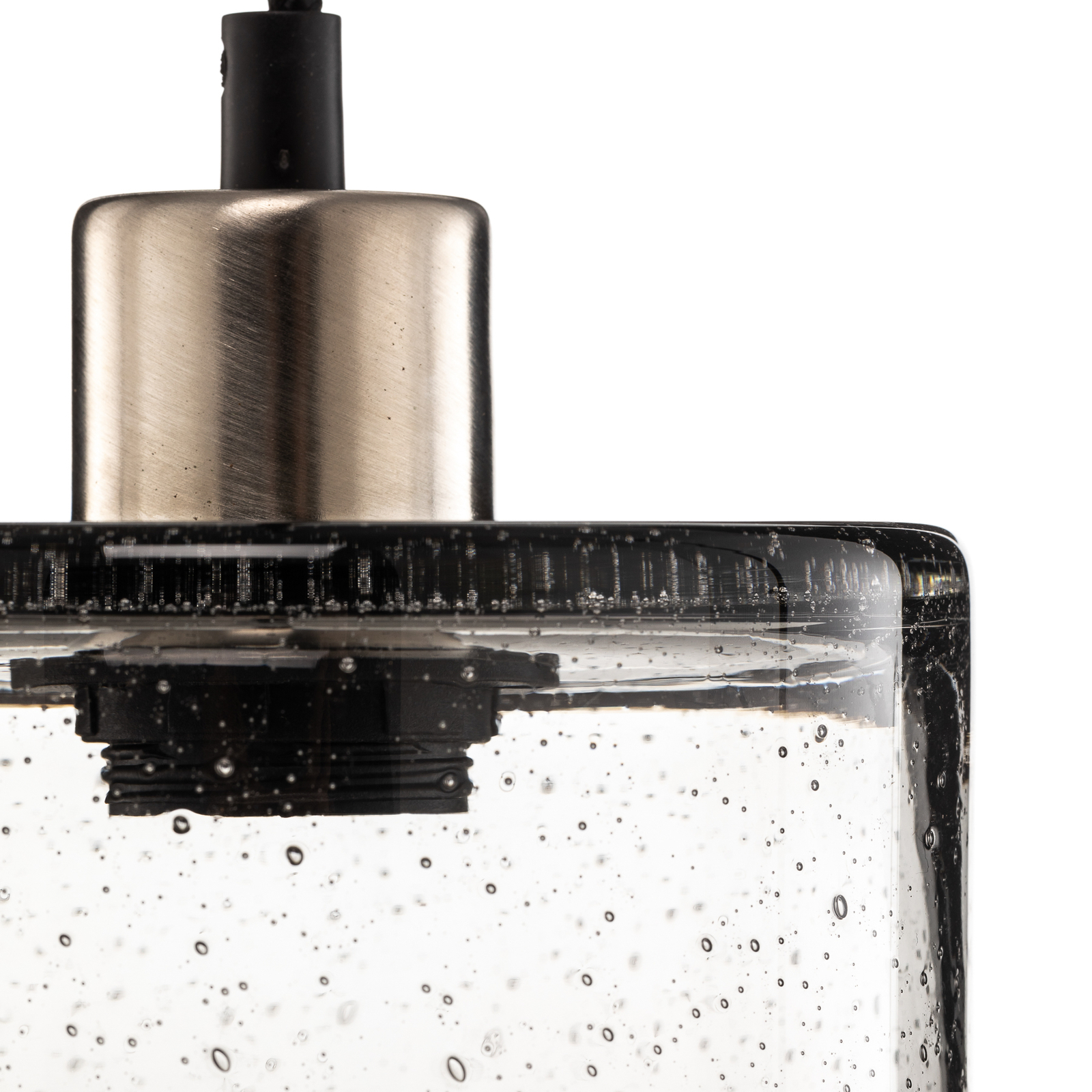 Lámpara colgante Soda con pantalla de cristal gris ahumado Ø 15cm