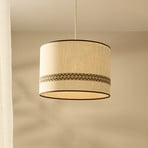 MARKET SET piekaramā lampa Jimmy, Ø 48 cm, smilškrāsā, ar rakstu apmali