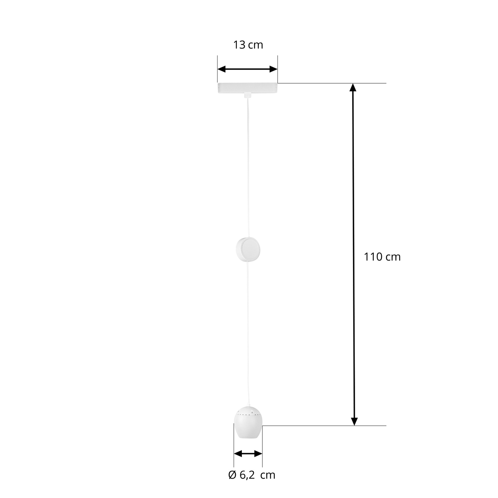 Suspension LED Lindby Lumaro, blanc, Ø 6,2 cm, 48V