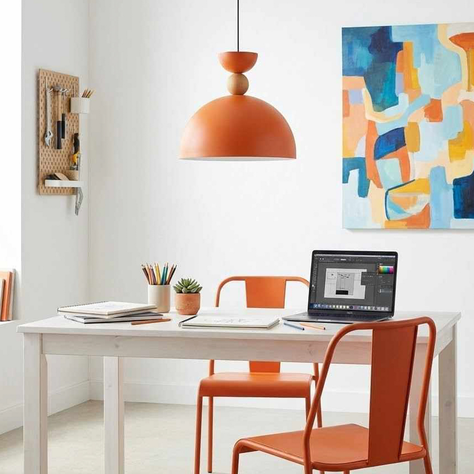 Hängeleuchte Kure, orange, Ø 30 cm, Metall, E27 Hängeleuchte Kure, orange, Ø 30 cm, Metall, E27