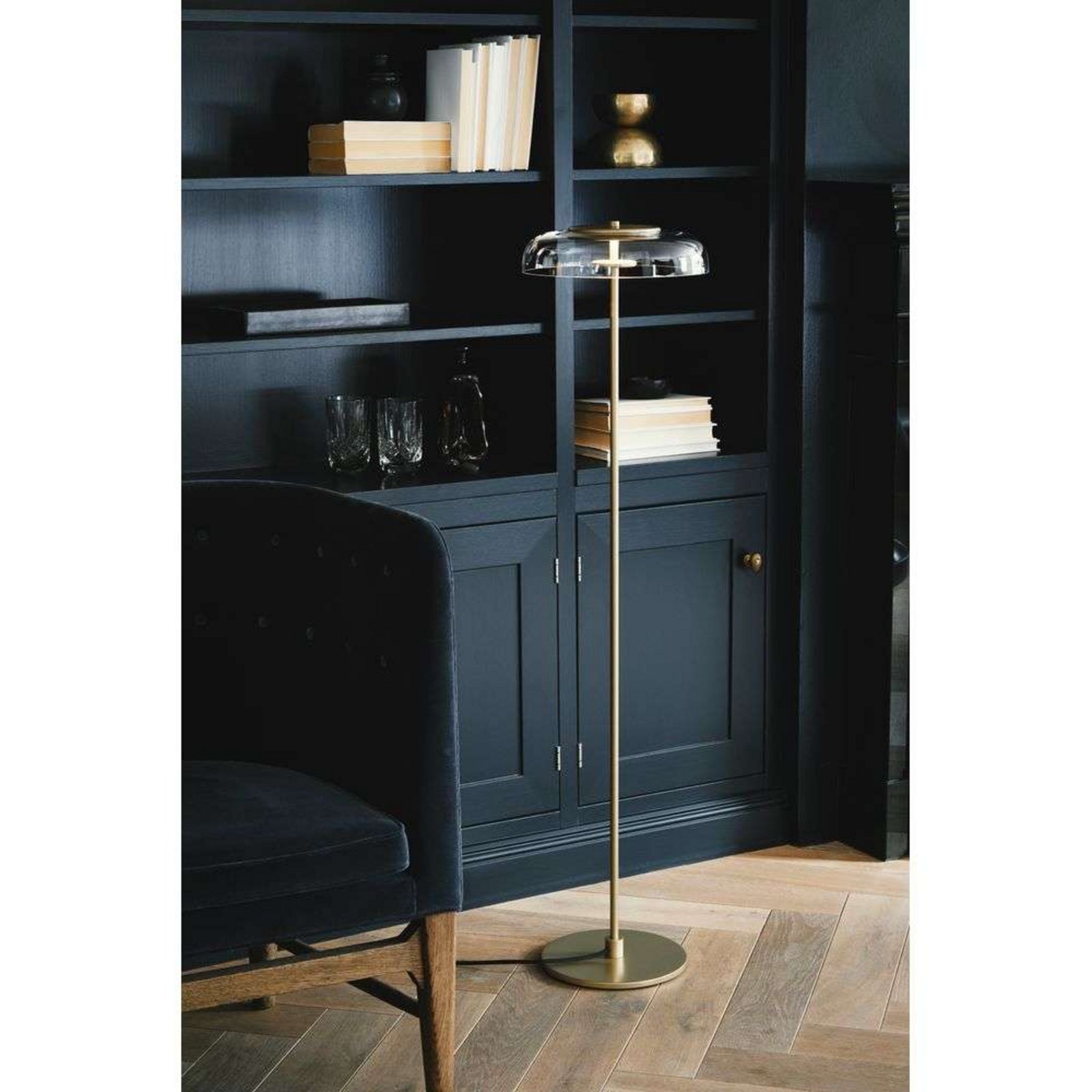 Nuura piantana LED Blossi, altezza 120 cm, color oro/trasparente