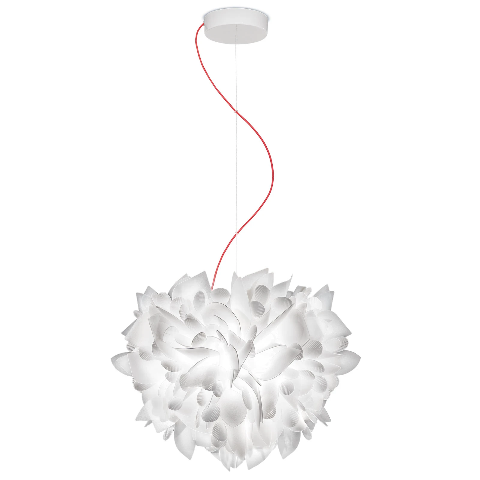 Slamp Veli Foliage lógó lámpa, fehér-piros, Ø 55 cm