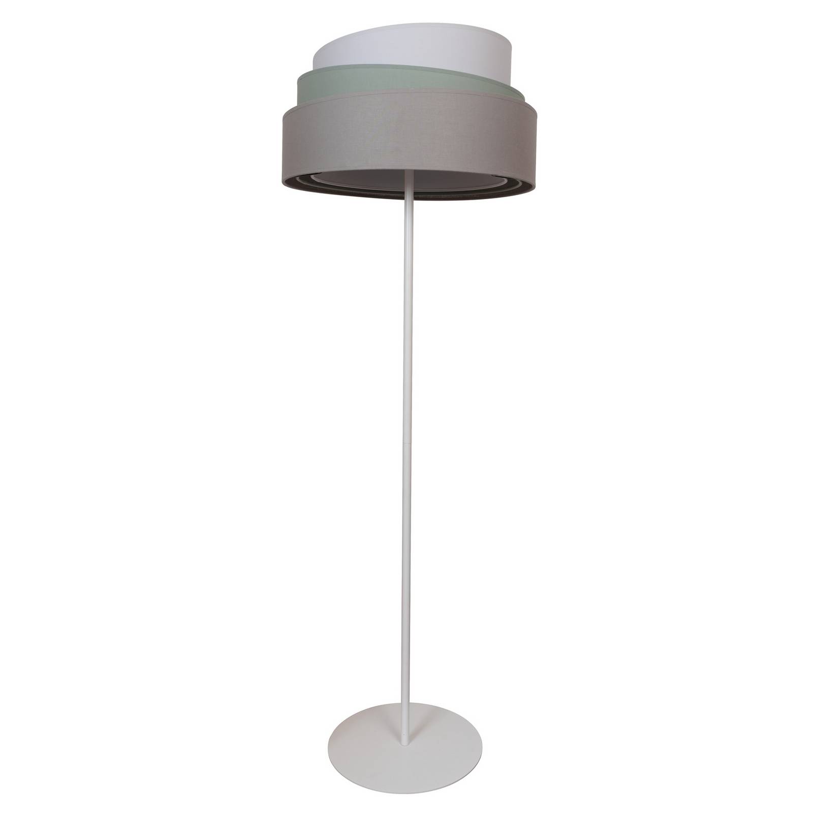 Golvlampa Trio monocolor, textil, grå, Ø45 cm