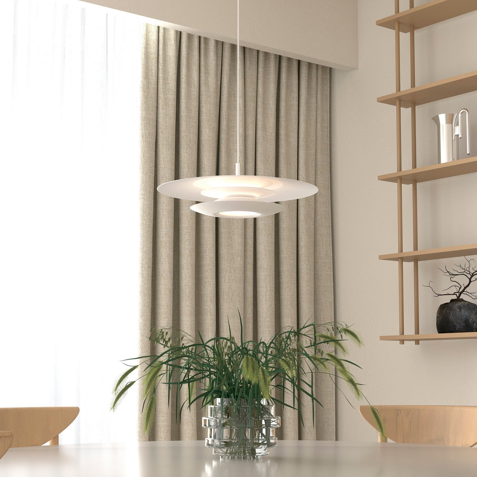 Eclipse hanglamp, Ø 43 cm, wit, metaal, G9 - Belid