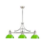 Suspension Platino, argent/vert, verre, E27, 3 lampes