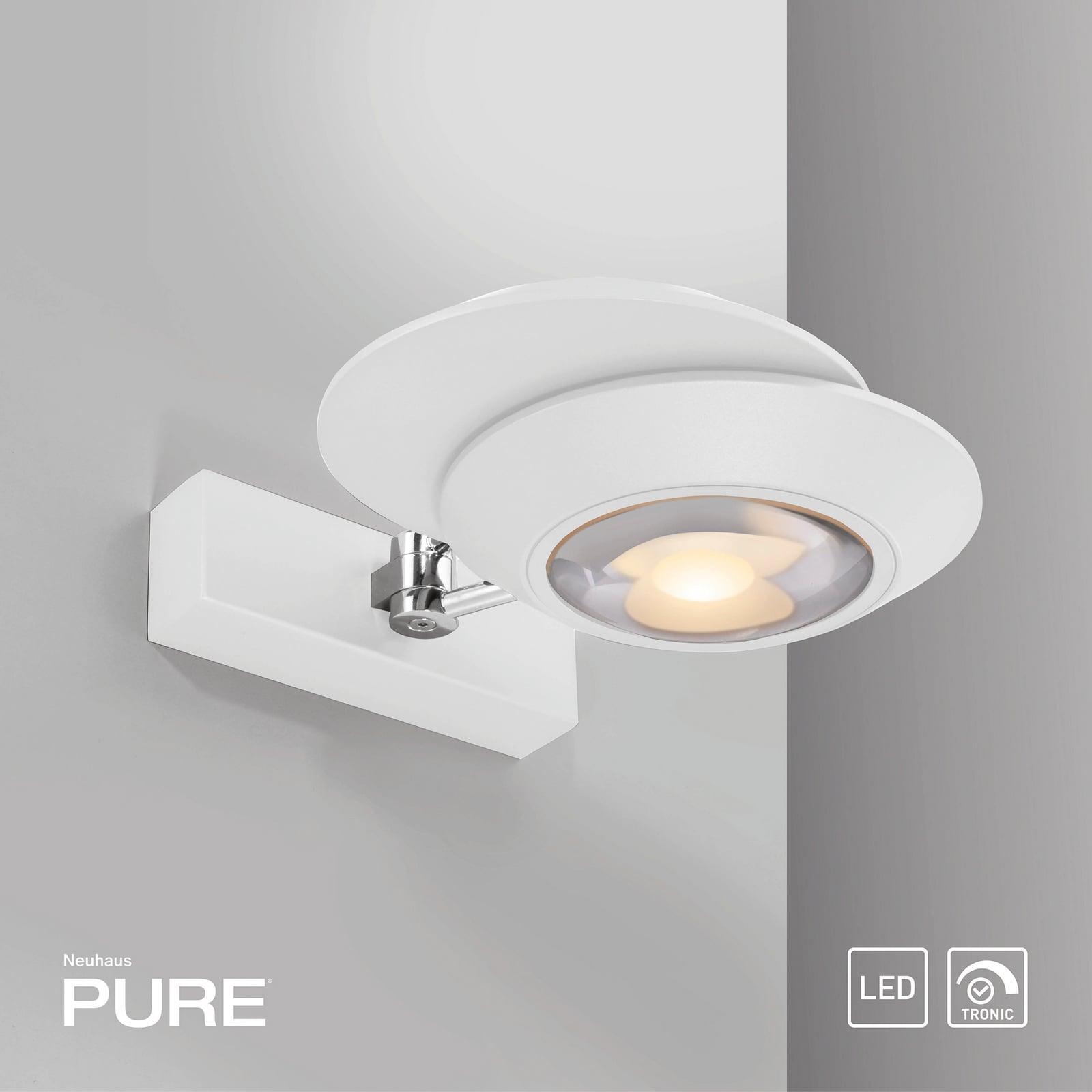 Oculis LED-Wandlampe, weiß, 30 cm, Eisen/Glas, 2-flg. - PURE Oculis LED-Wandlampe, weiß, 30 cm, Eisen/Glas, 2-flg. - PURE
