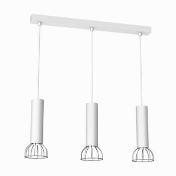Danjel hanging light, 3-bulb, white/silver