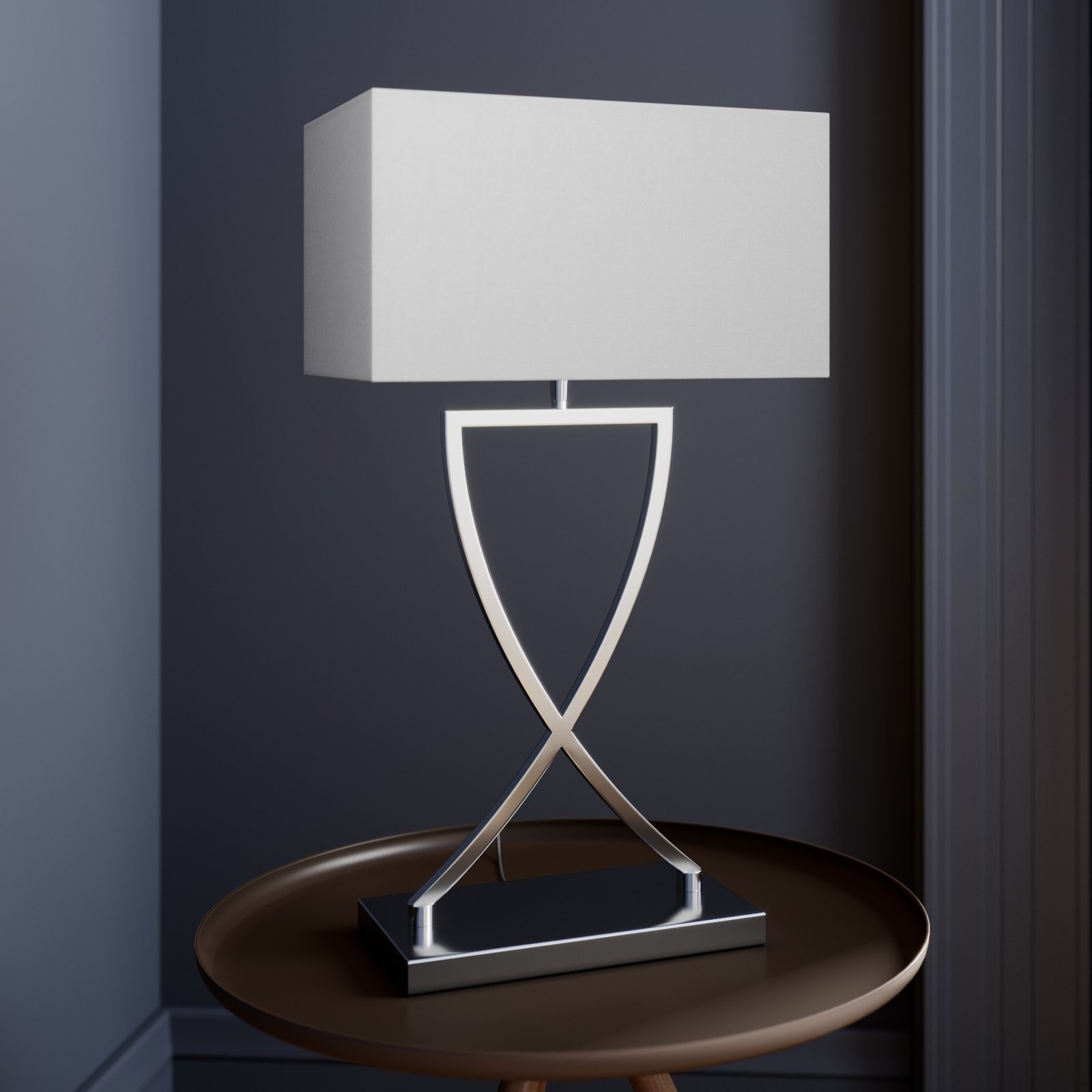 Evaine Lampe de Table Chrome/White - Lucande