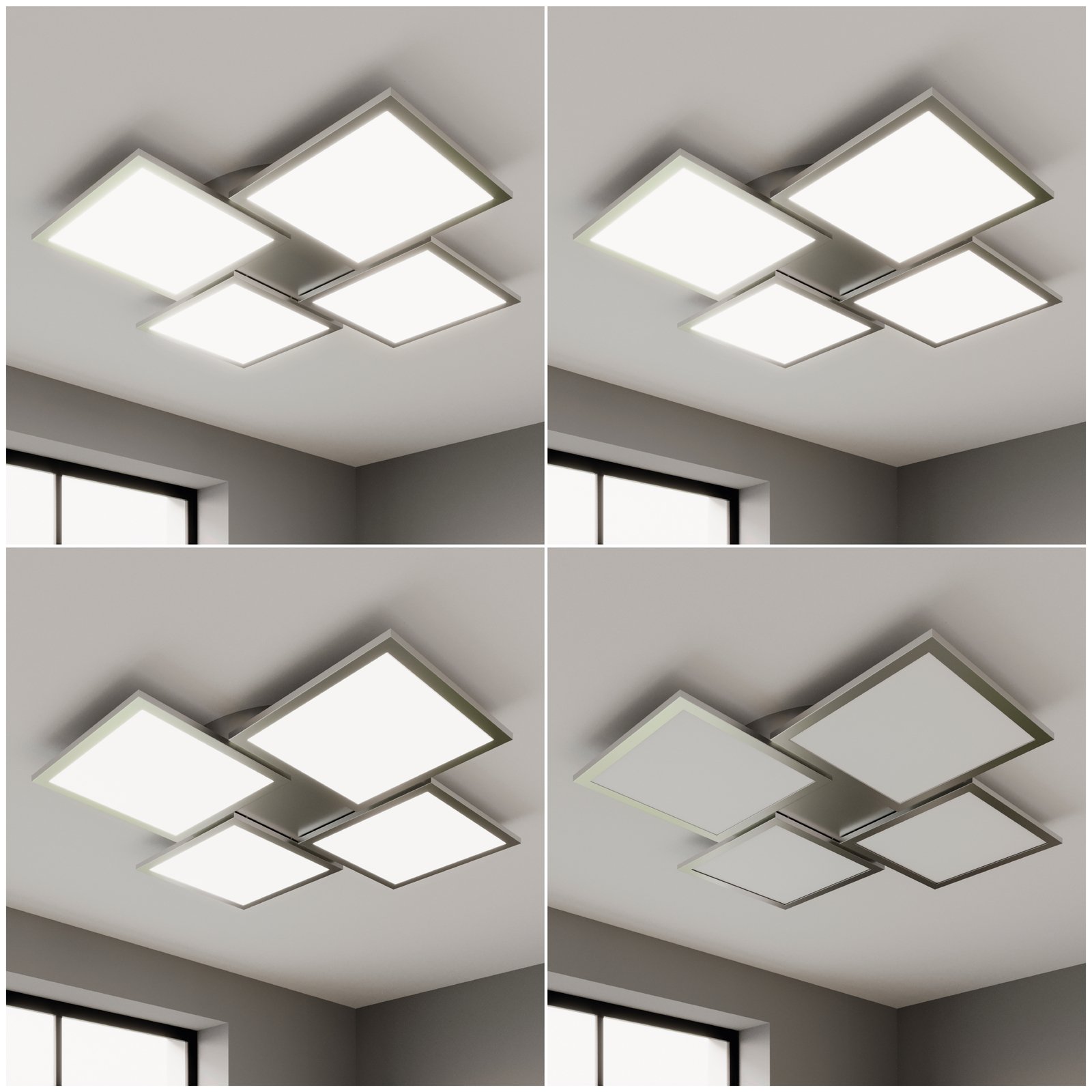 Ilira 4 Plafonieră White/Silver - Lucande