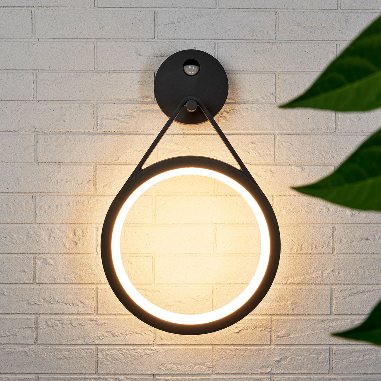 Mirco LED външна стенна лампа със сензор, пръстеновидна