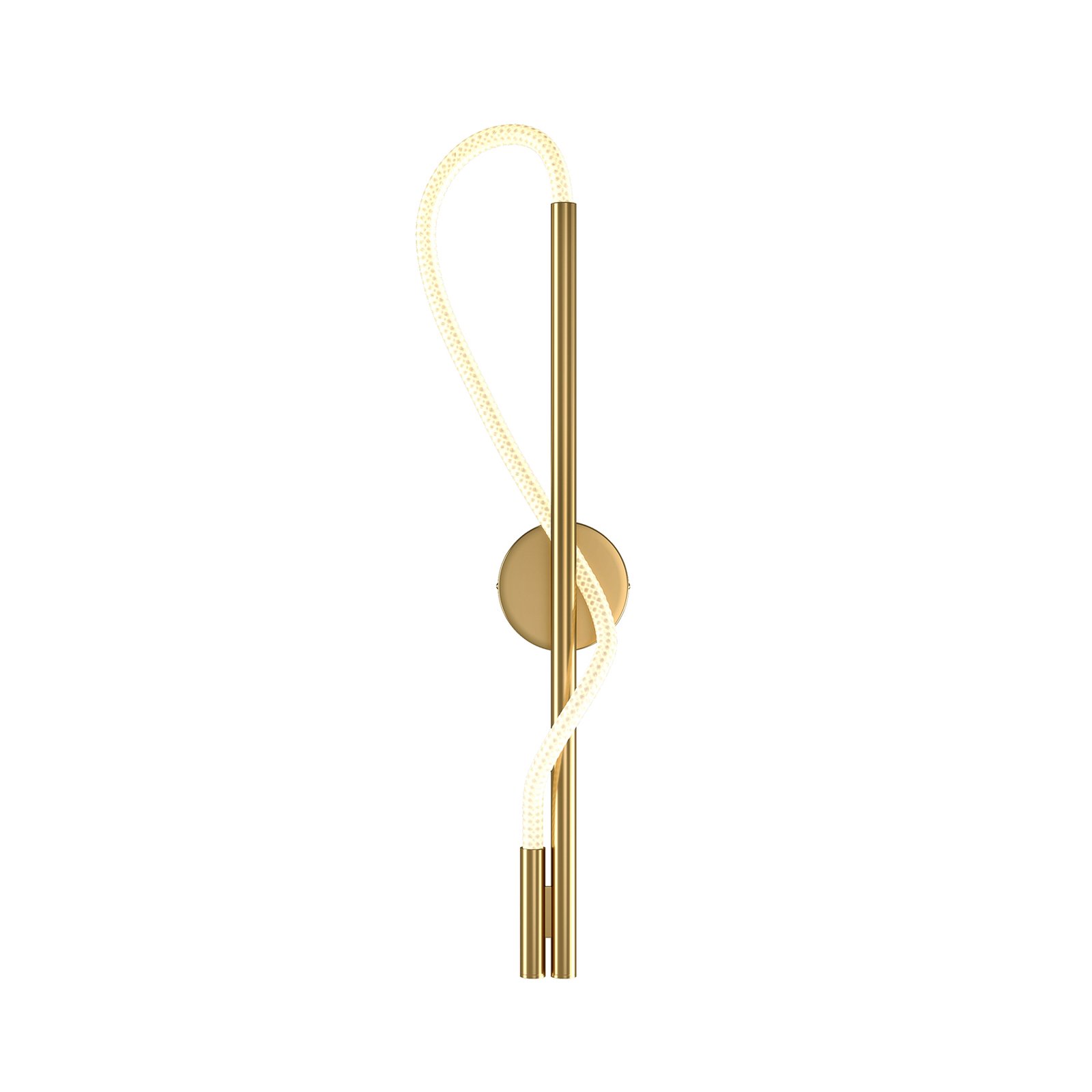 Maytoni LED wall light Tau, gold-coloured, height 84 cm, aluminium