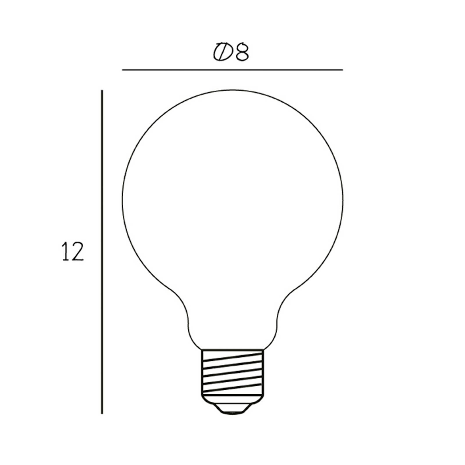 E-shop LED žiarovka Globe, E27, Ø 8 cm, matná, 5 W, 2 200 K
