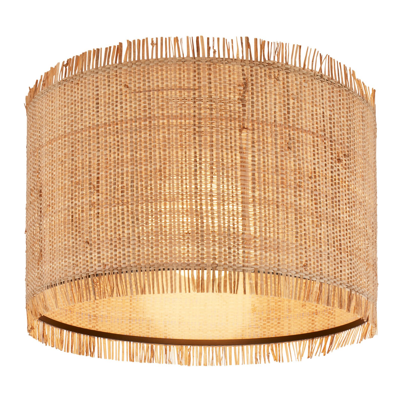 Borra ceiling light, natural colour, Ø 40 cm, straw, E27