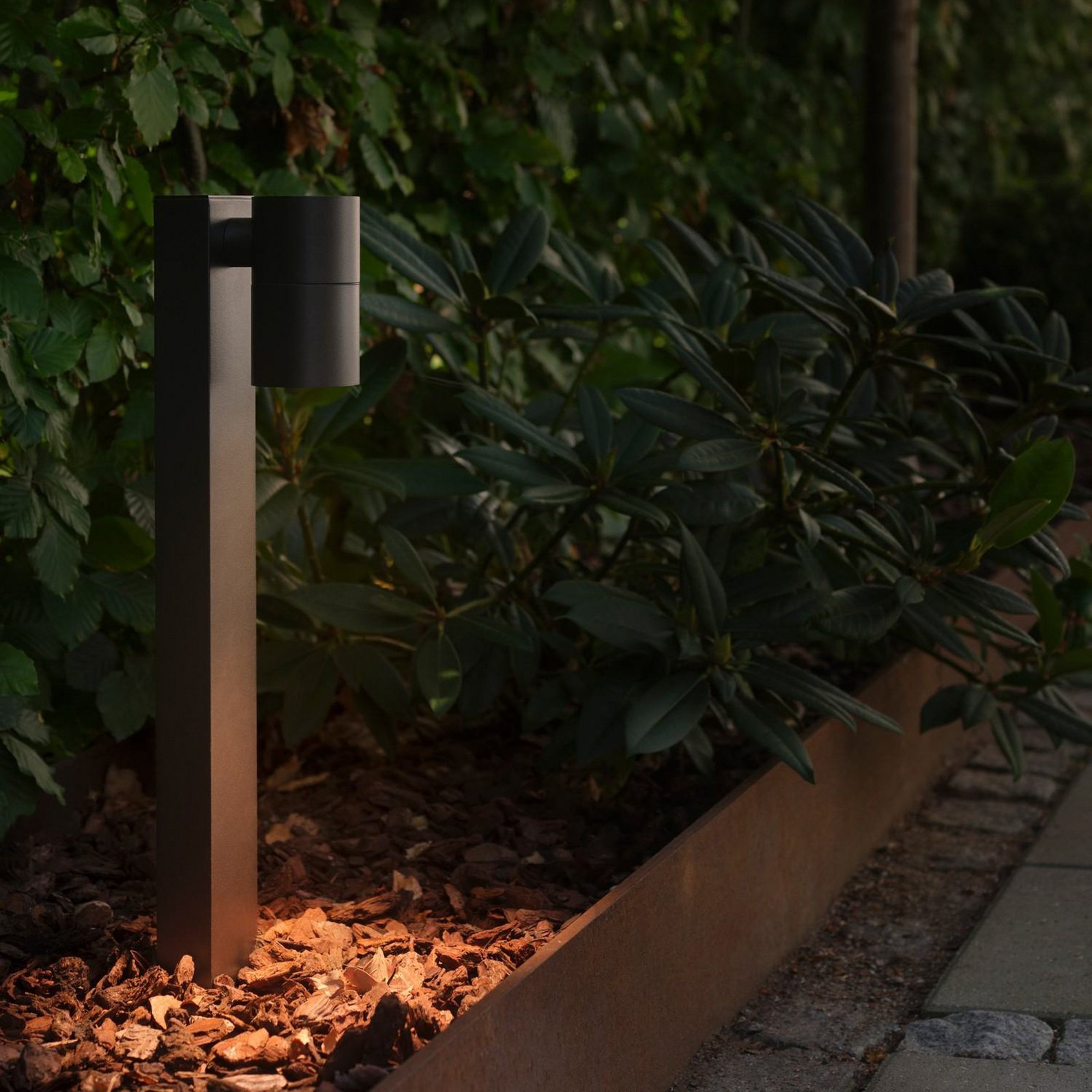 Pillar light Tin 50, black, aluminium, IP44, GU10
