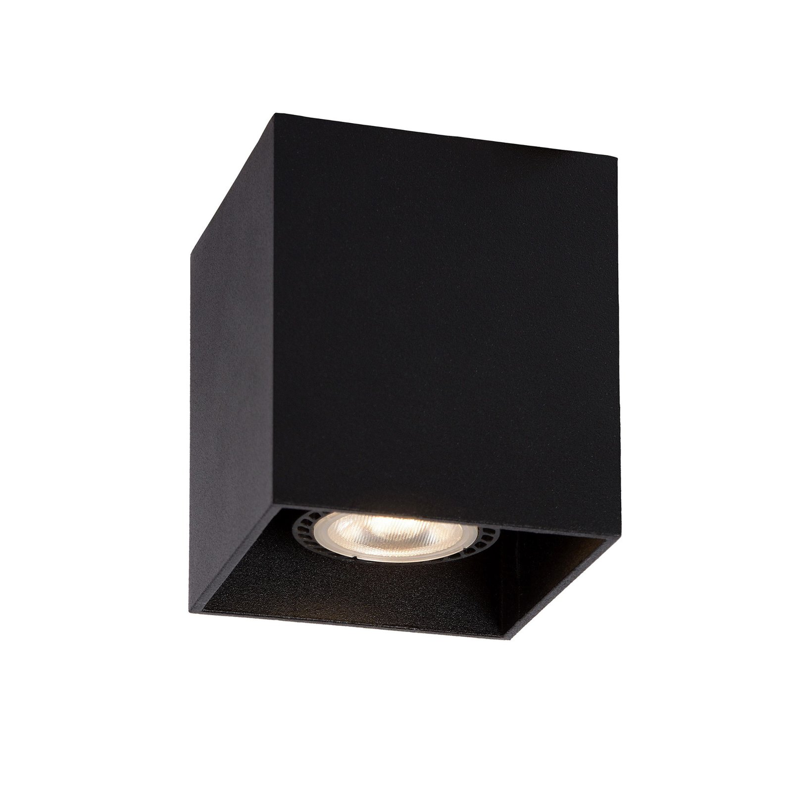 Spot pour plafond Bodi, angulaire, noir, GU10, à 1 lampe, aluminium