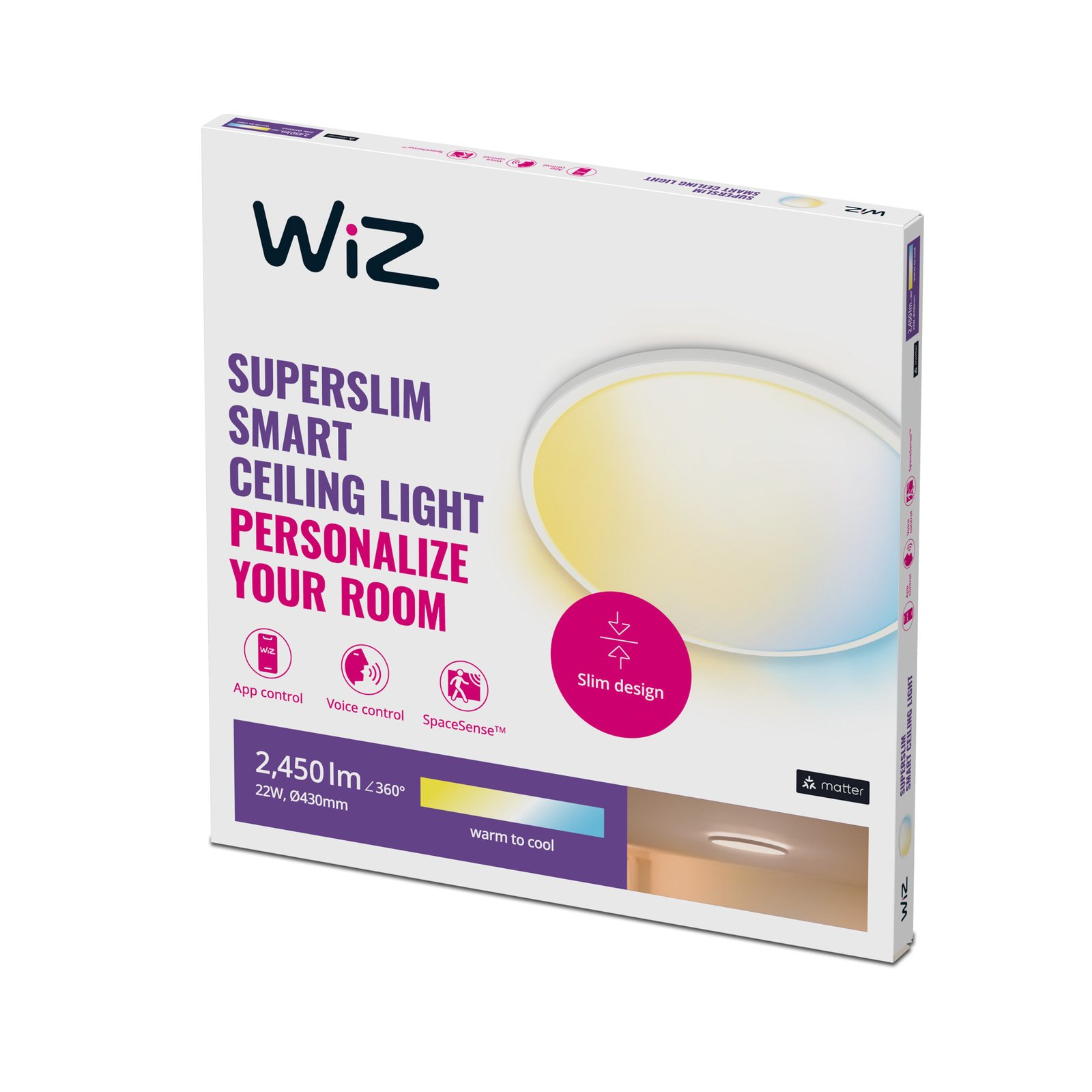 SuperSlim WiZ Deckenleuchte 22W White - WiZ
