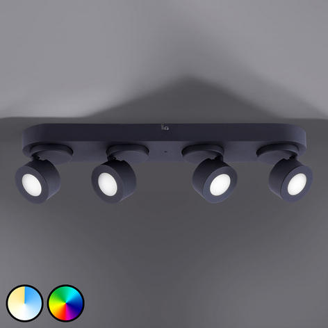 Trio WiZ Sancho LED-Deckenlampe 4-flammig schwarz