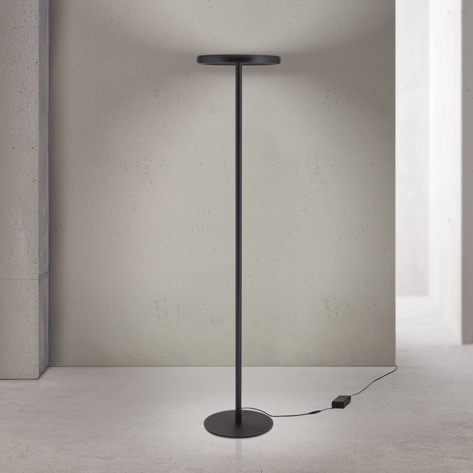 LED vloerlamp KANT, zwart, hoogte 185 cm, CCT, dim up/down