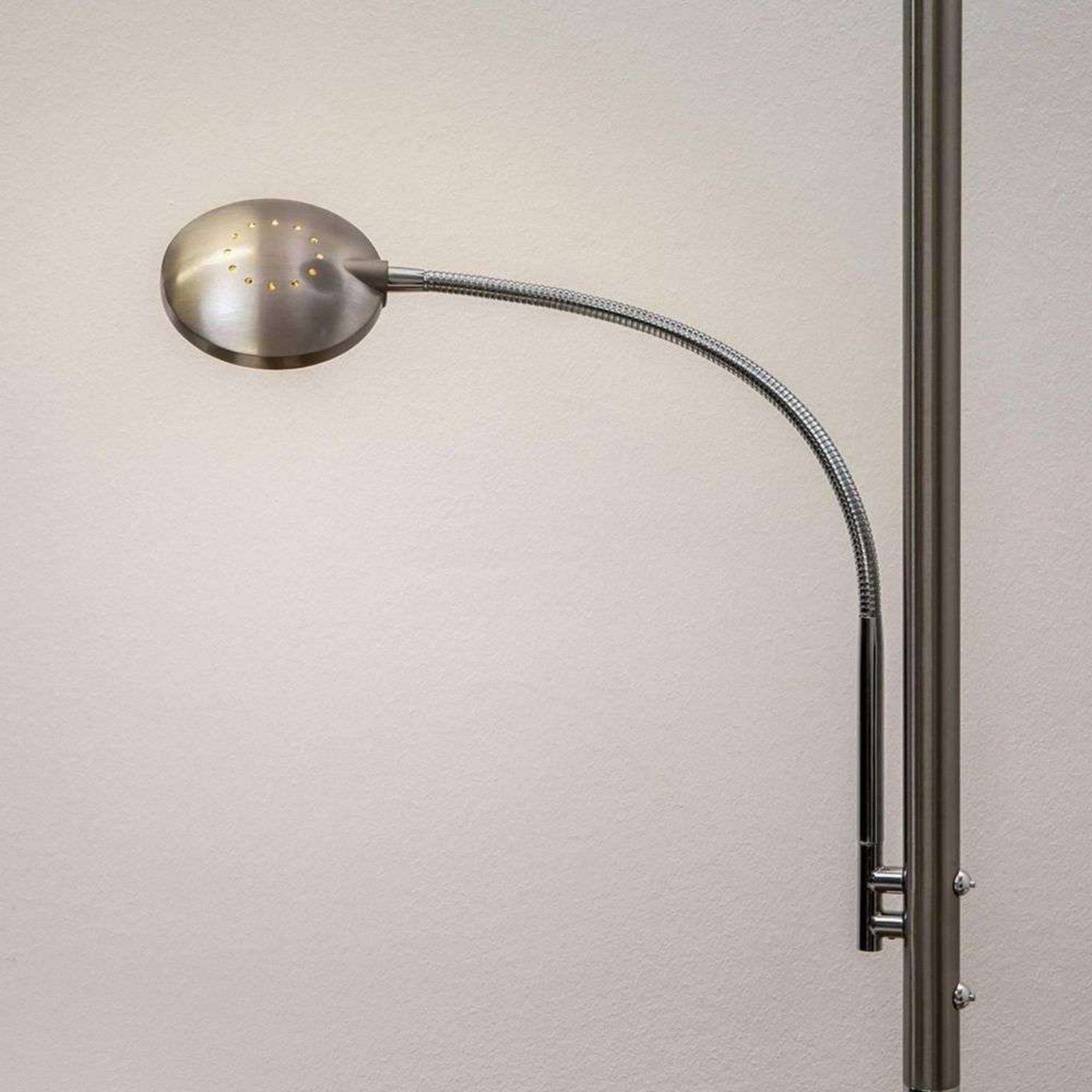 Malea LED Lampadar w/Arm Matt Nickel - Lindby