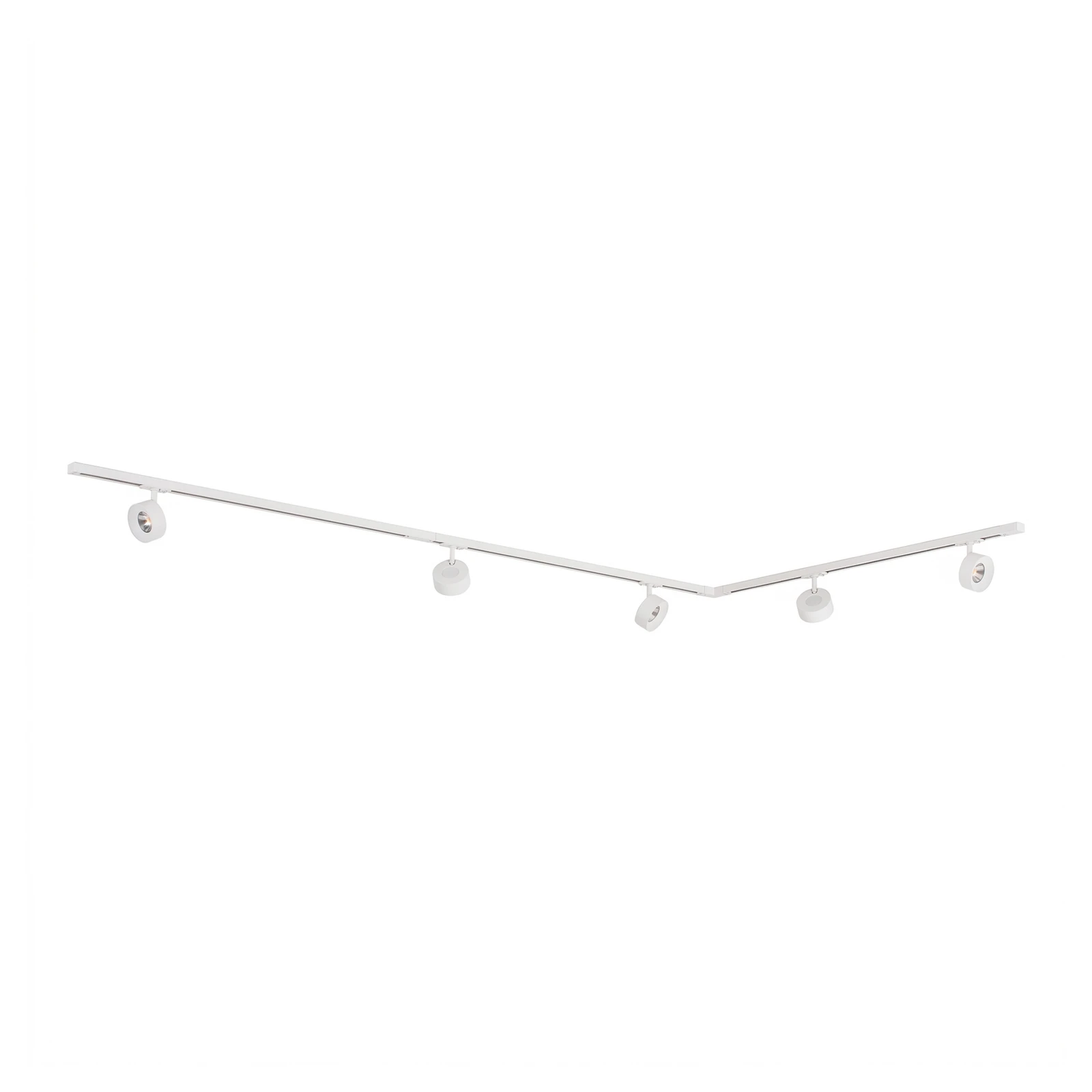 Système de lampes sur rail Lindby Linaro, Ø 9,5 cm, à 5 lampes, LED, blanc
