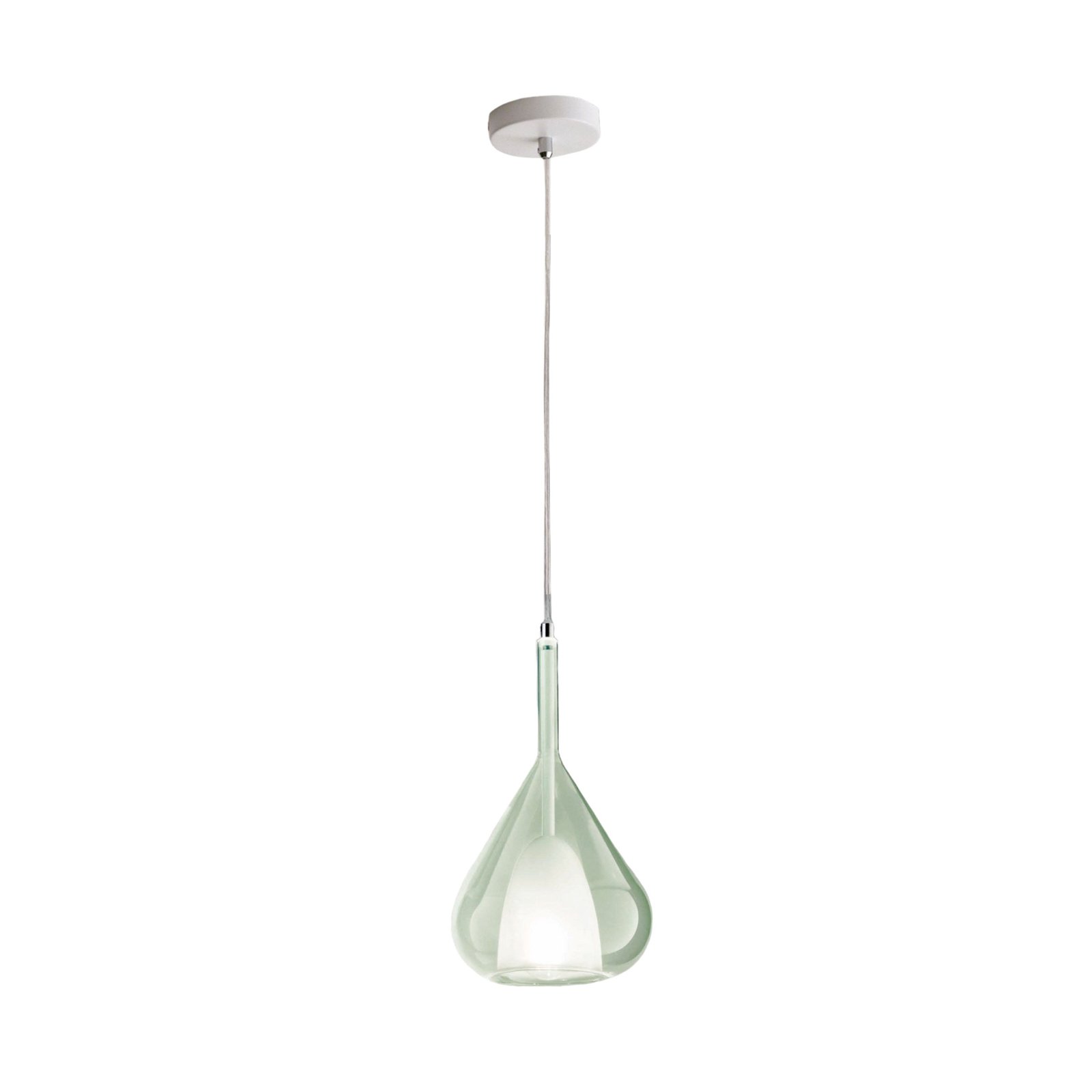 Hanglamp paars, groen, 1-lamp, glas