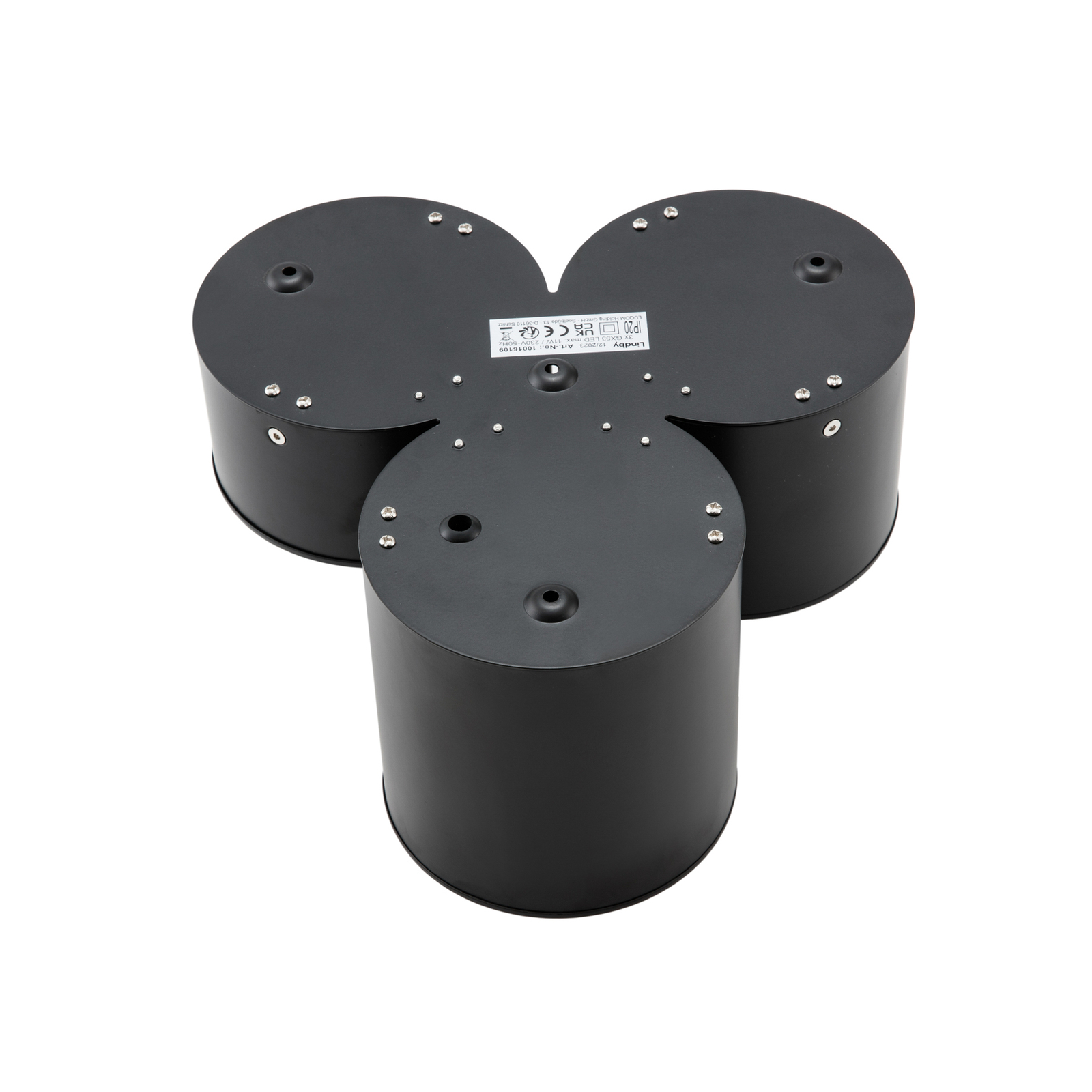 Lindby Downlight Jyla, 3-punktowa, czarna matowa, GX53