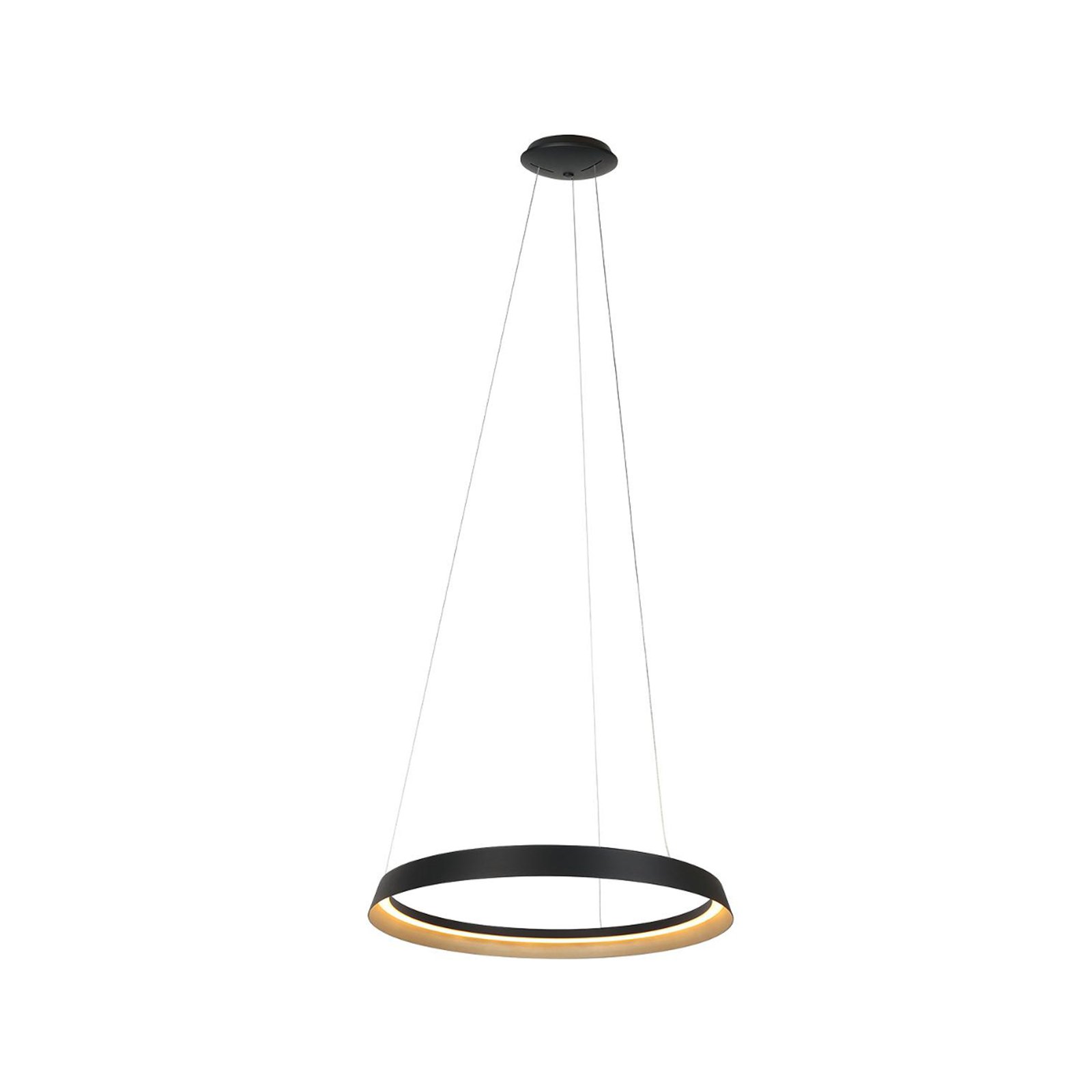 Ringlux hanglamp, 1-lamp, zwart, metaal