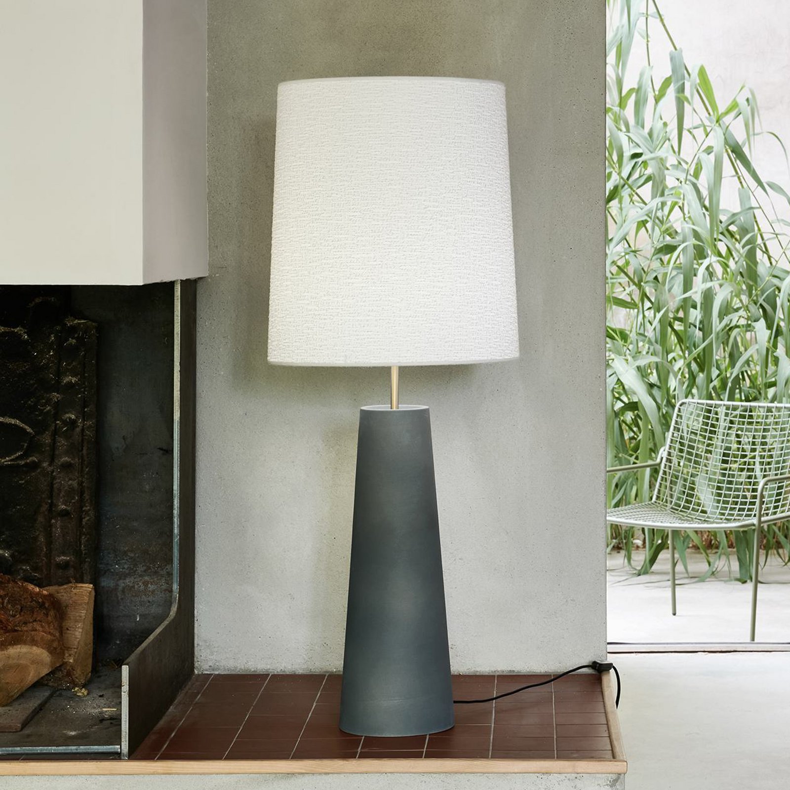 MARKET SET Lampă de masă Cosiness, 102 cm, gri/alb, ceramică