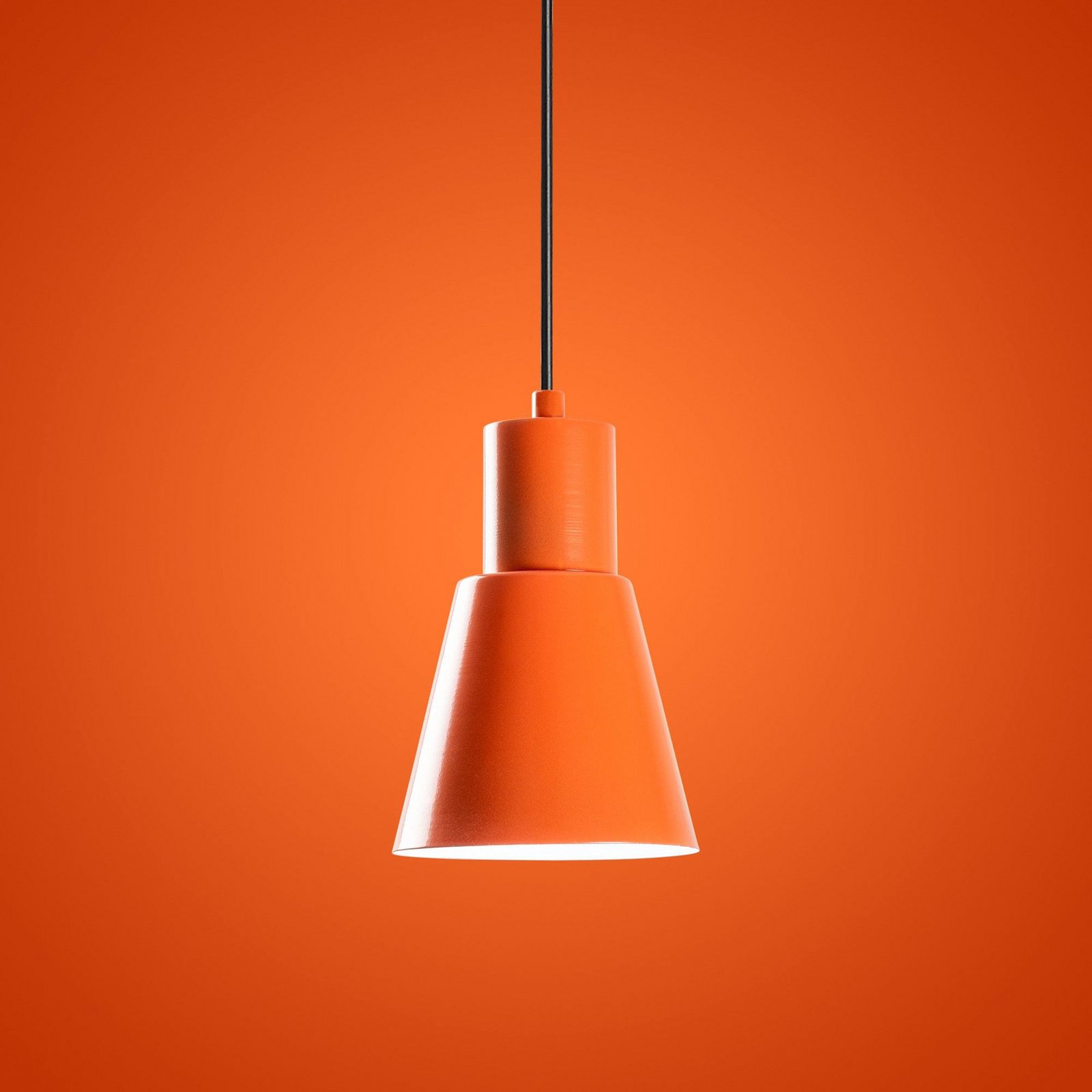 Konikkem pendant light, orange, metal, Ø 14 cm, E27