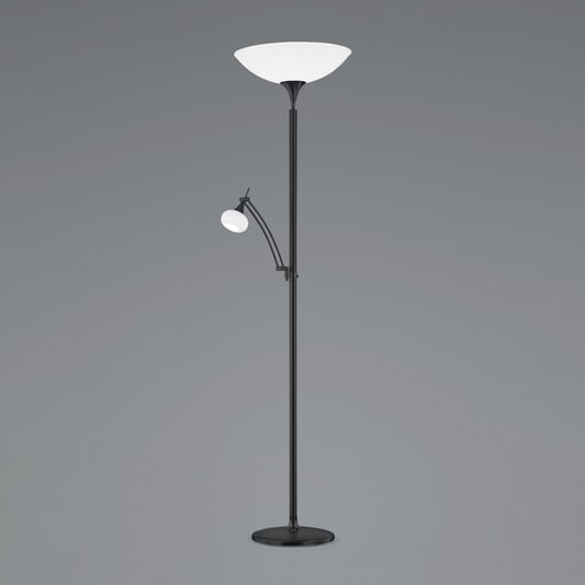 BANKAMP Opera LED-Deckenfluter, Lesearm, schwarz