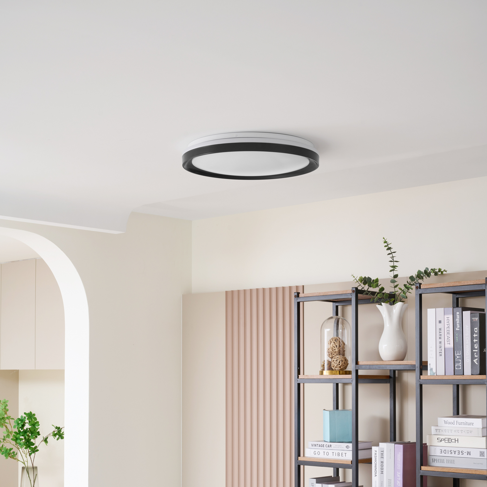 Lindby Smart LED ceiling lamp Ardena, RGBIC, height 8.5cm, Tuya
