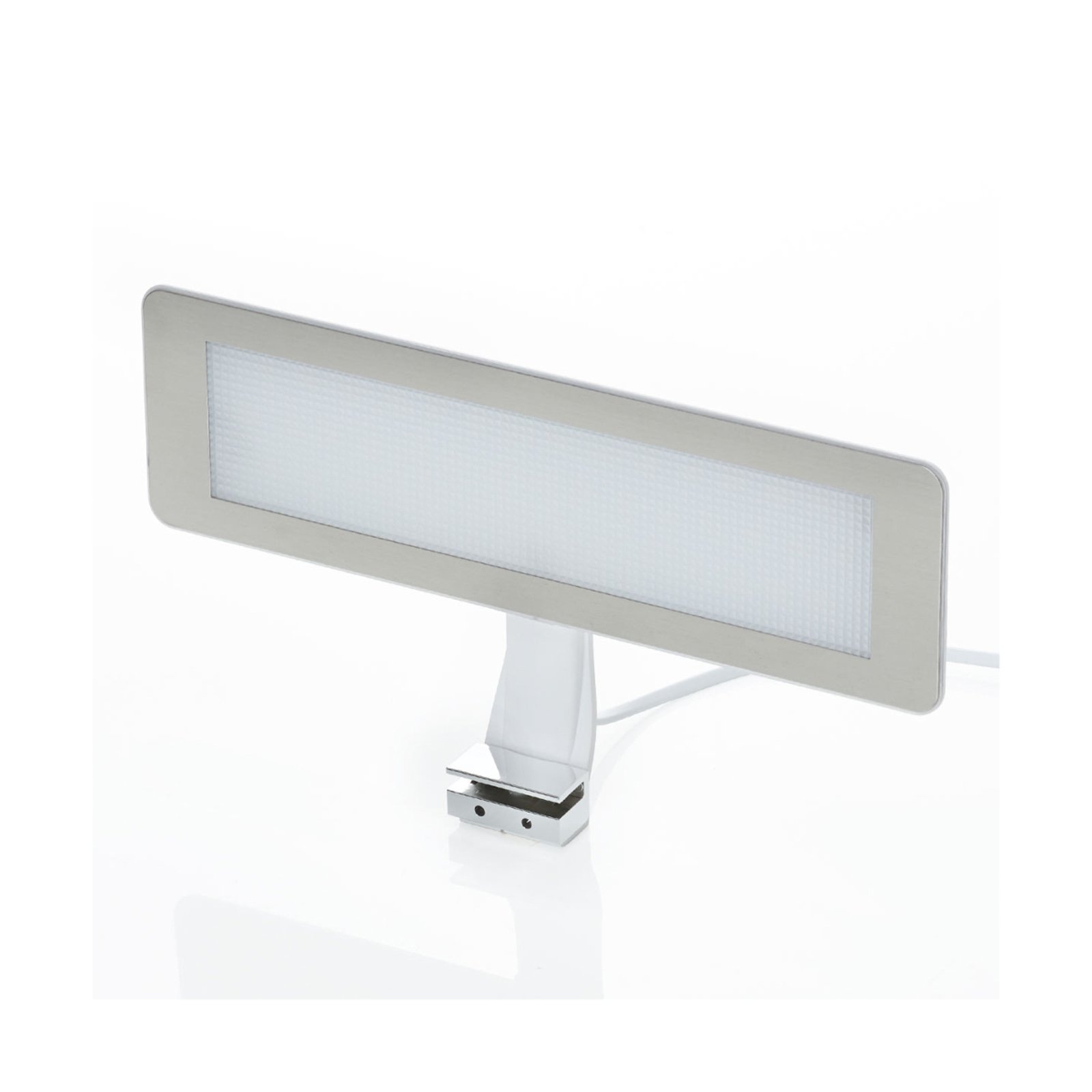 LED spiegellamp Nikita, wit/staalgrijs