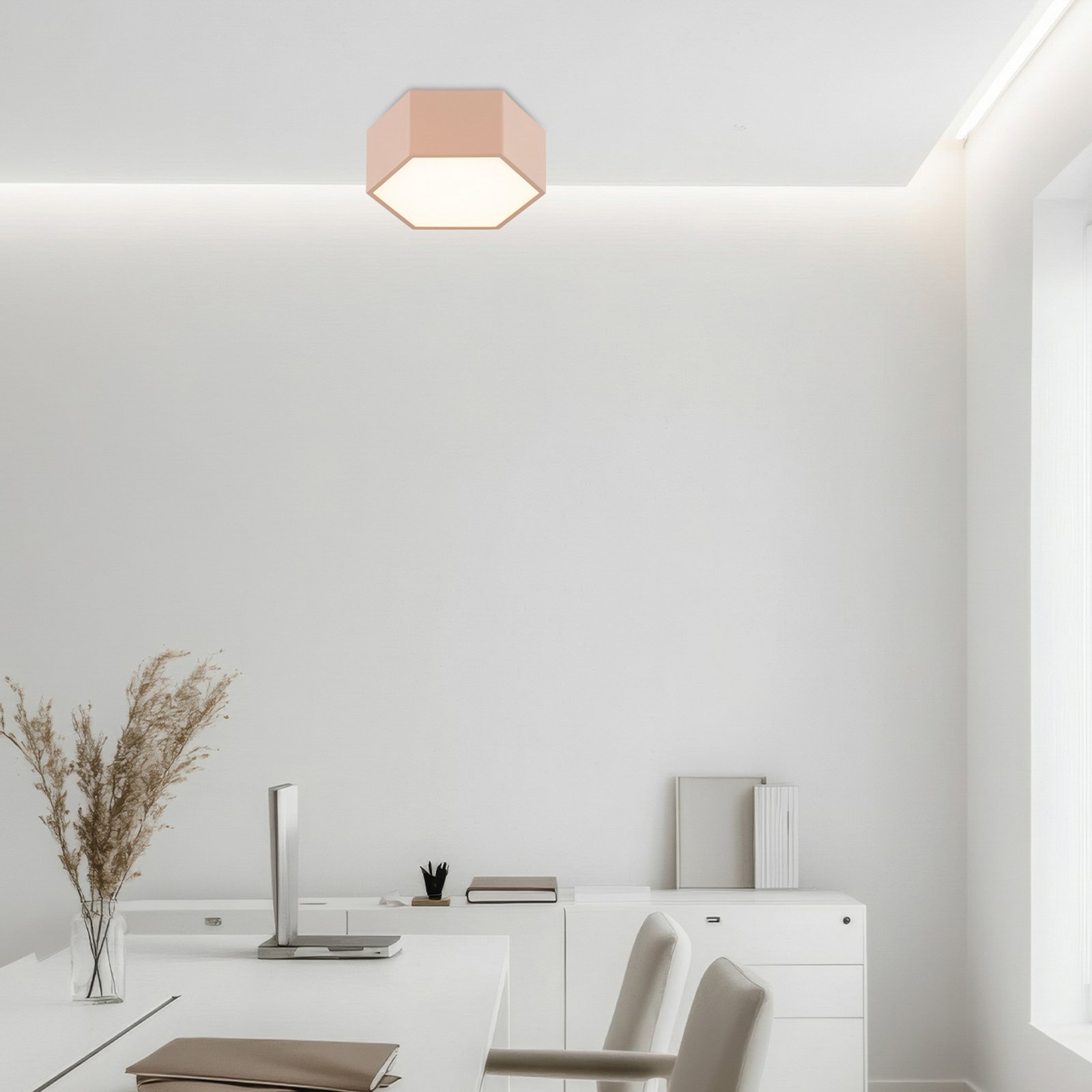 LED-Deckenleuchte Libre, pfirsichfarben, Stahl, 3.000 K