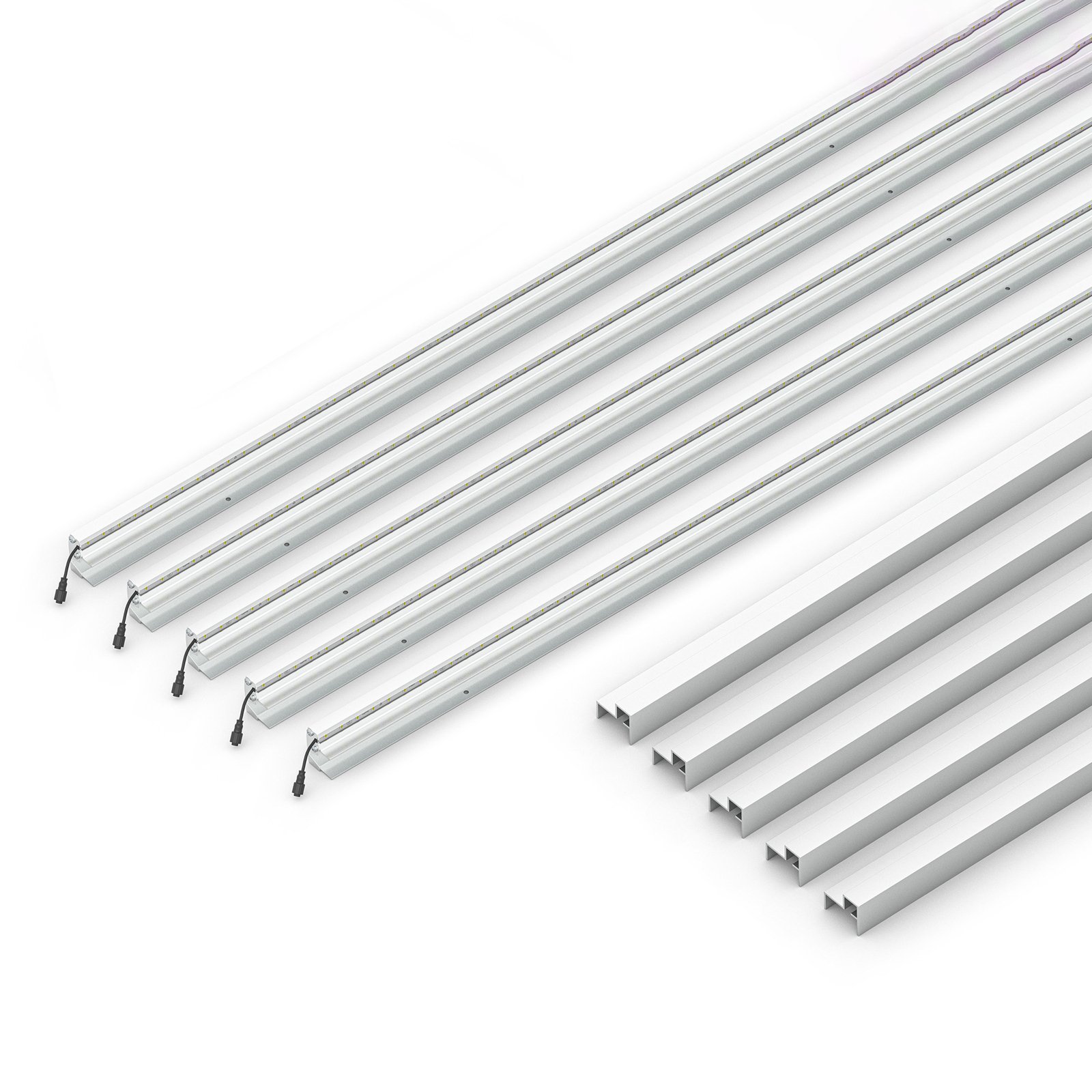 LED svjetlosna traka 5-dijelni početni set drvena ograda srebrna