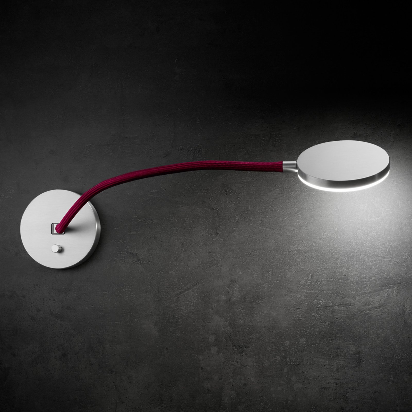 Holtkötter Flex W - LED nástenné svietidlo s červeným ramenom