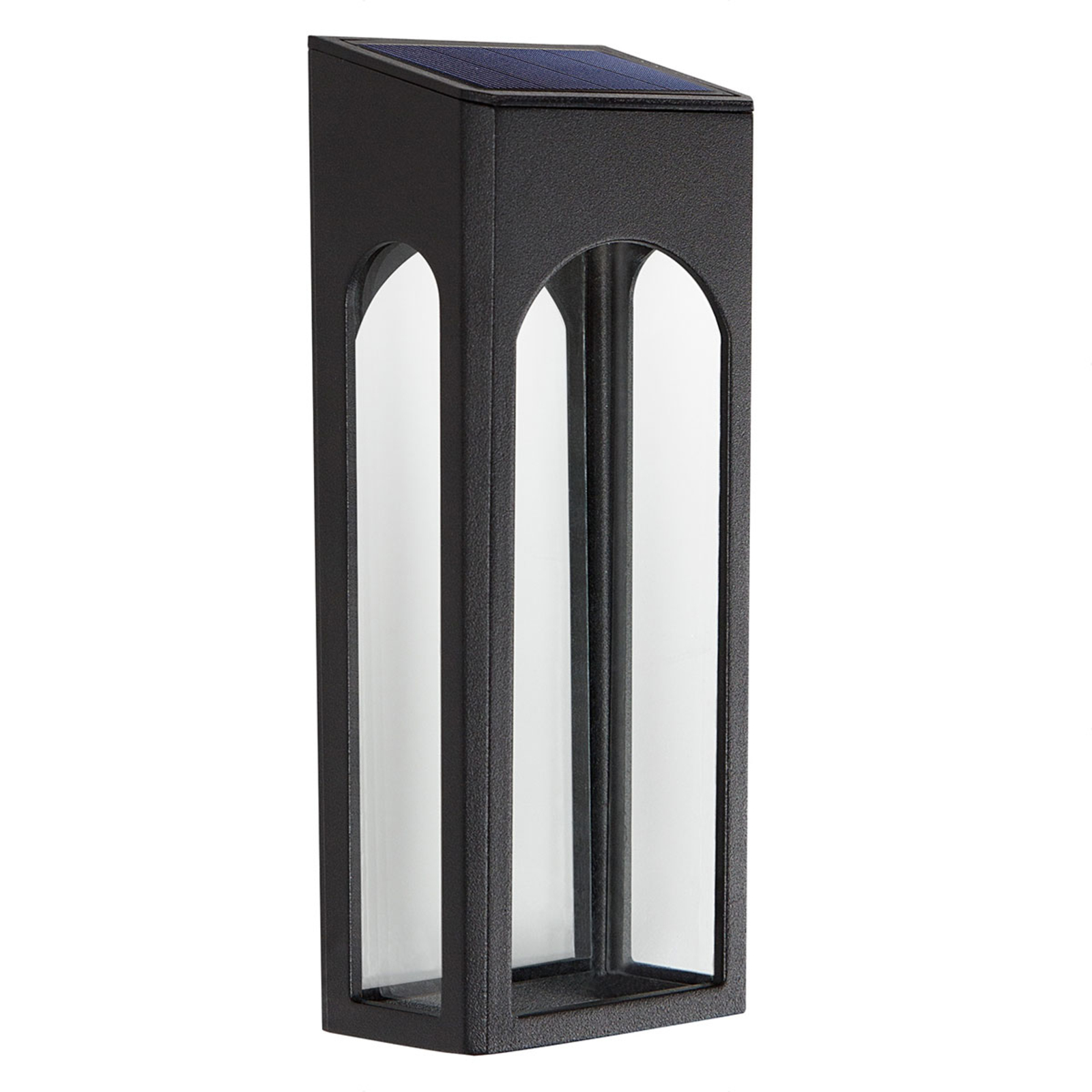 K. S. Verlichting Solar-powered Solario LED outdoor wall light, aluminium, glass, 0.5 W, energy efficiency: A++, W: 8.5 cm, H: 20.5 cm