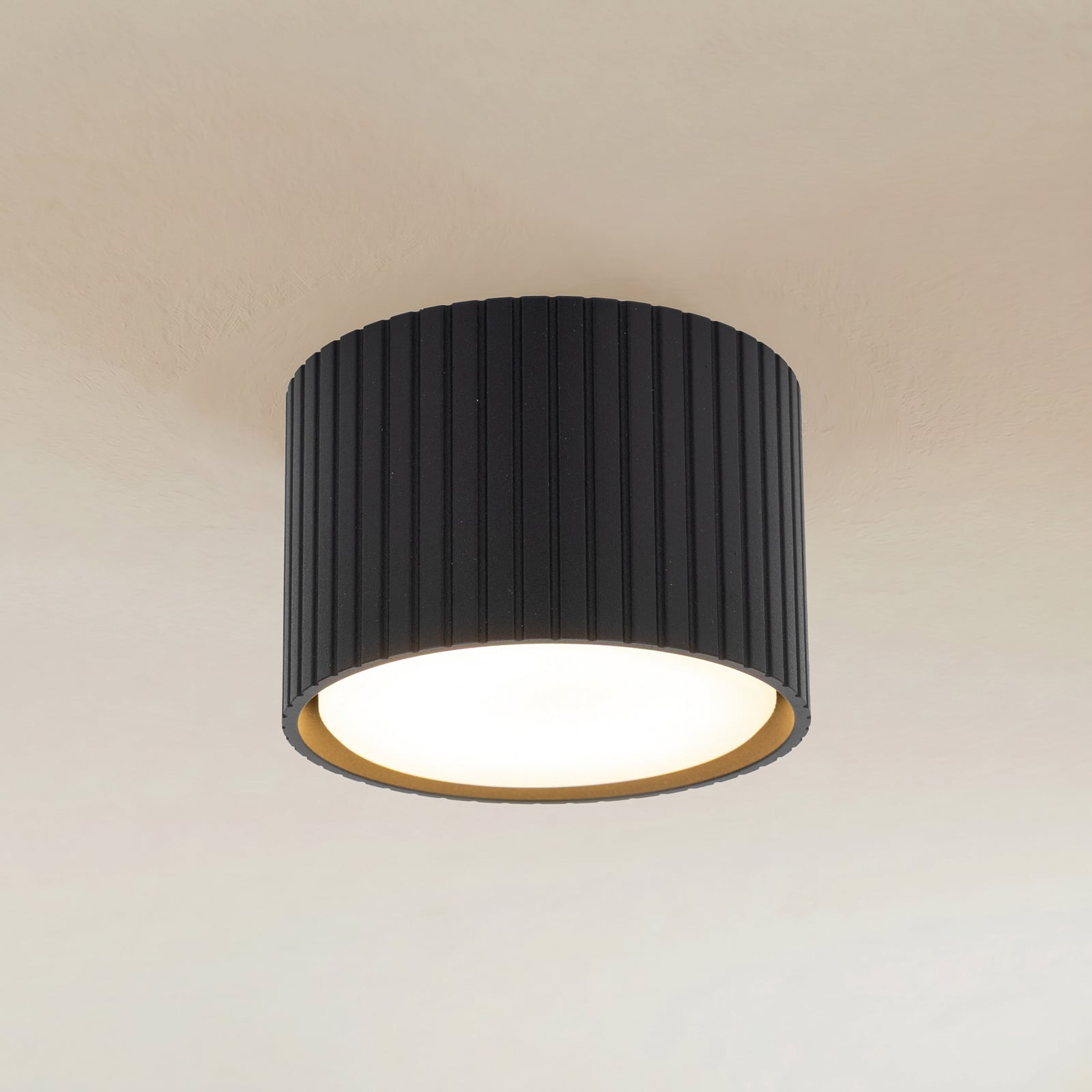 Downlight Ferro, zwart, kunststof, 6 cm hoog, GX53